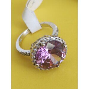 Italian Sterling Silver 925 Women's Size 5 Ring Purple Amethyst